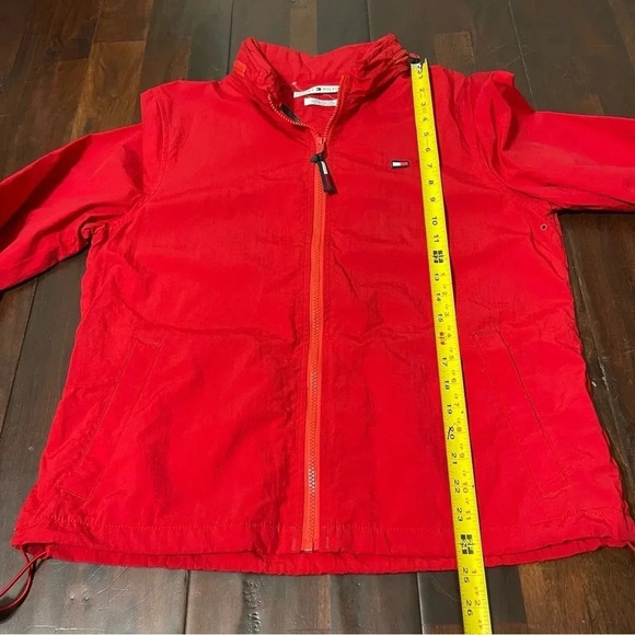 Tommy Hilfiger Vintage Red Windbreaker Womens Size Large Full Zip - Picture 6 of 10